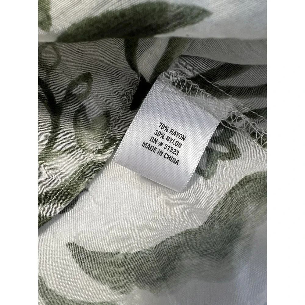 Vince Camuto Women's Transparent Blouse White And Green Floral, Sz S, Oversized - Picture 4 of 8